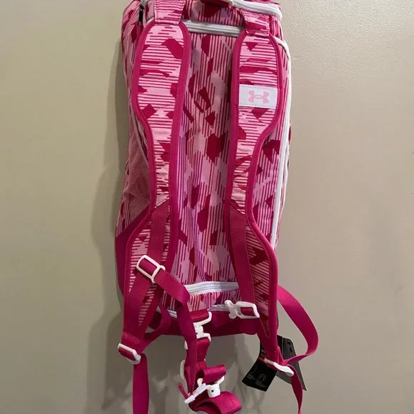 Under Armour UA UAA Grils Contain 4.0 Backpack Duffle Bag Pink Basketball EYBL